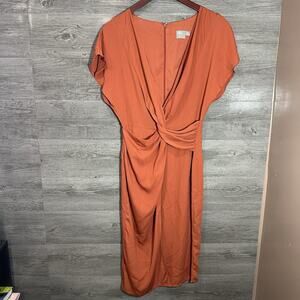 ASOS Twist Front With Kimono Sleeve Size 10 RUST ORANGE